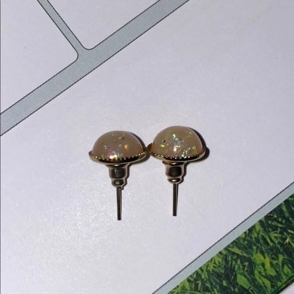 Opaque Sparkle Earrings set in goldstone